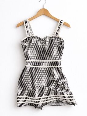 Shore Shapes Swimwear Swim Dress White/Navy Sz 8 Resort Wear Beach Retro Pin up